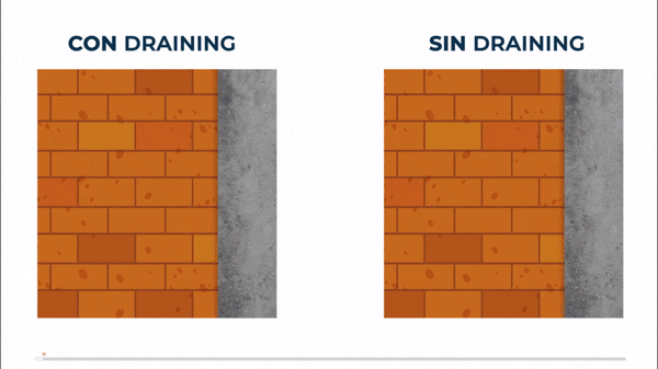 Comportamiento de paredes con y sin Draining